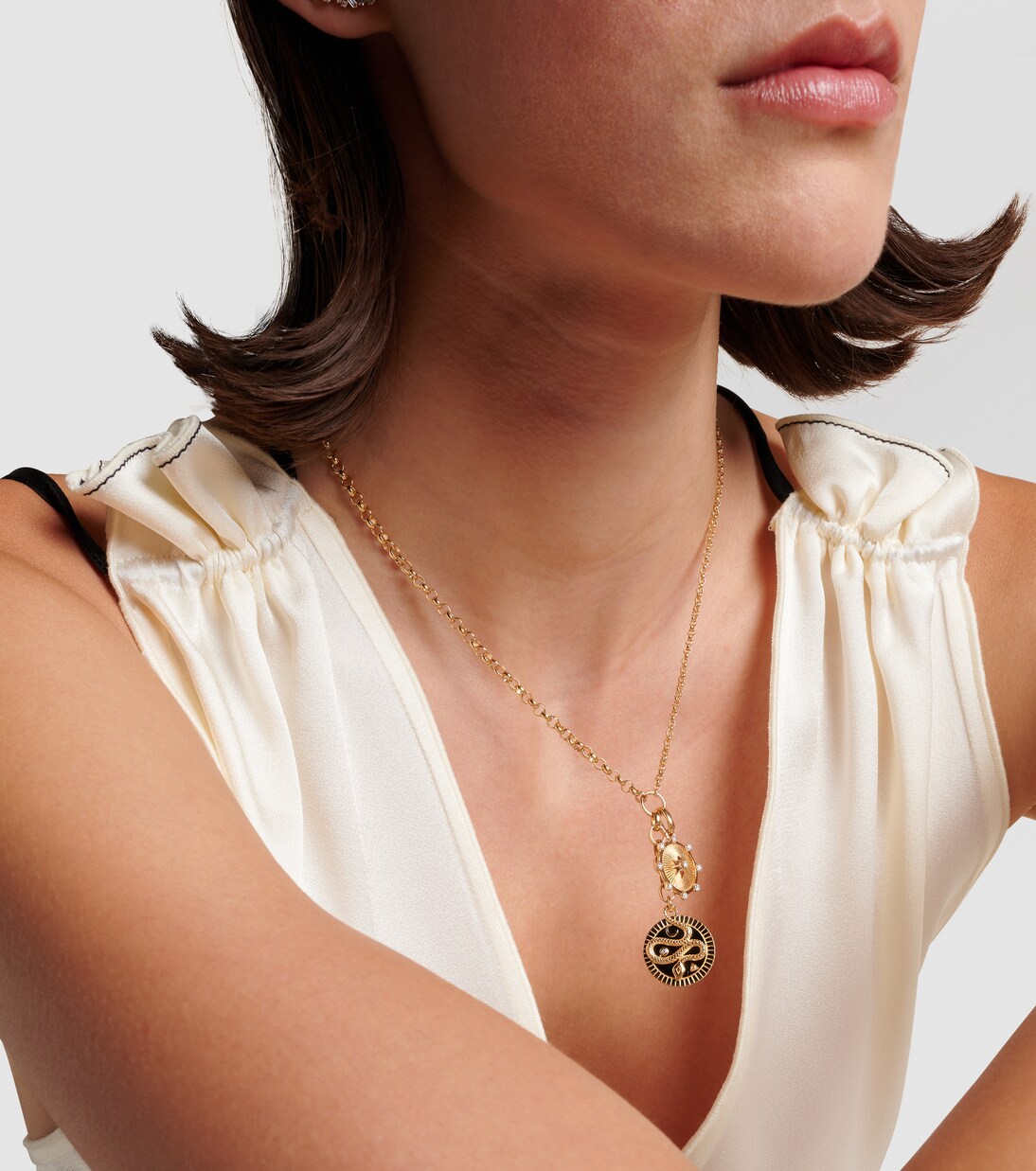 Wholeness & True Love 18kt gold charm necklace with diamonds | FoundRae