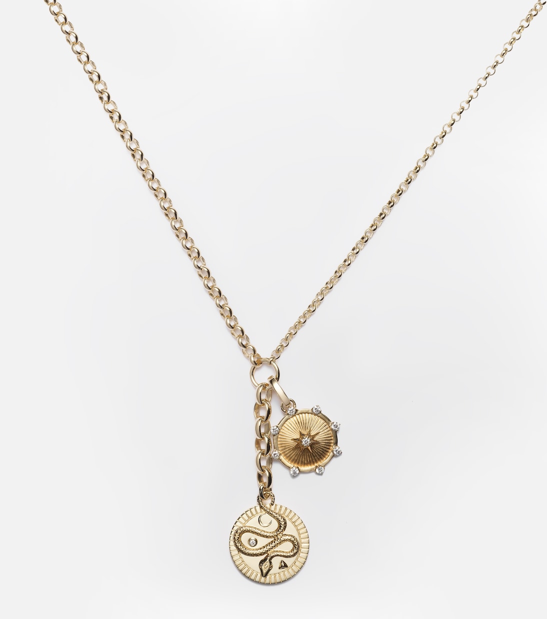 Wholeness & True Love 18kt gold charm necklace with diamonds | FoundRae
