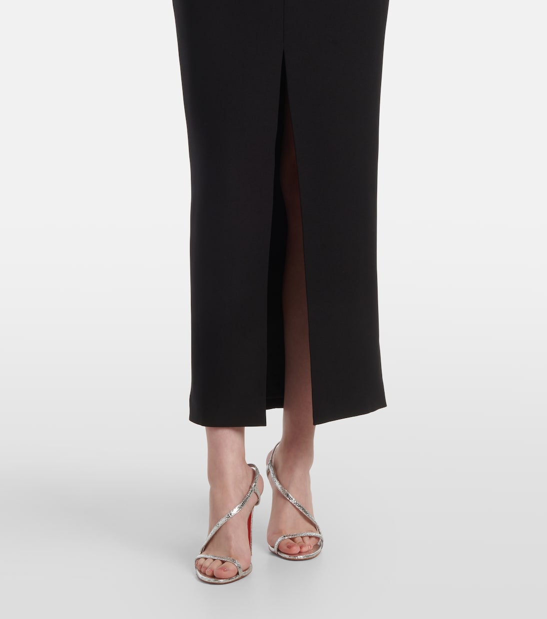 Crystal-embellished crêpe midi dress | Rasario