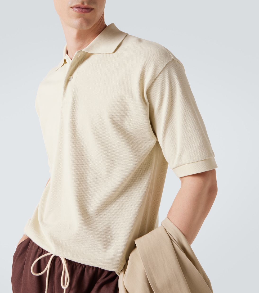 Cotton piqué polo shirt  | Auralee