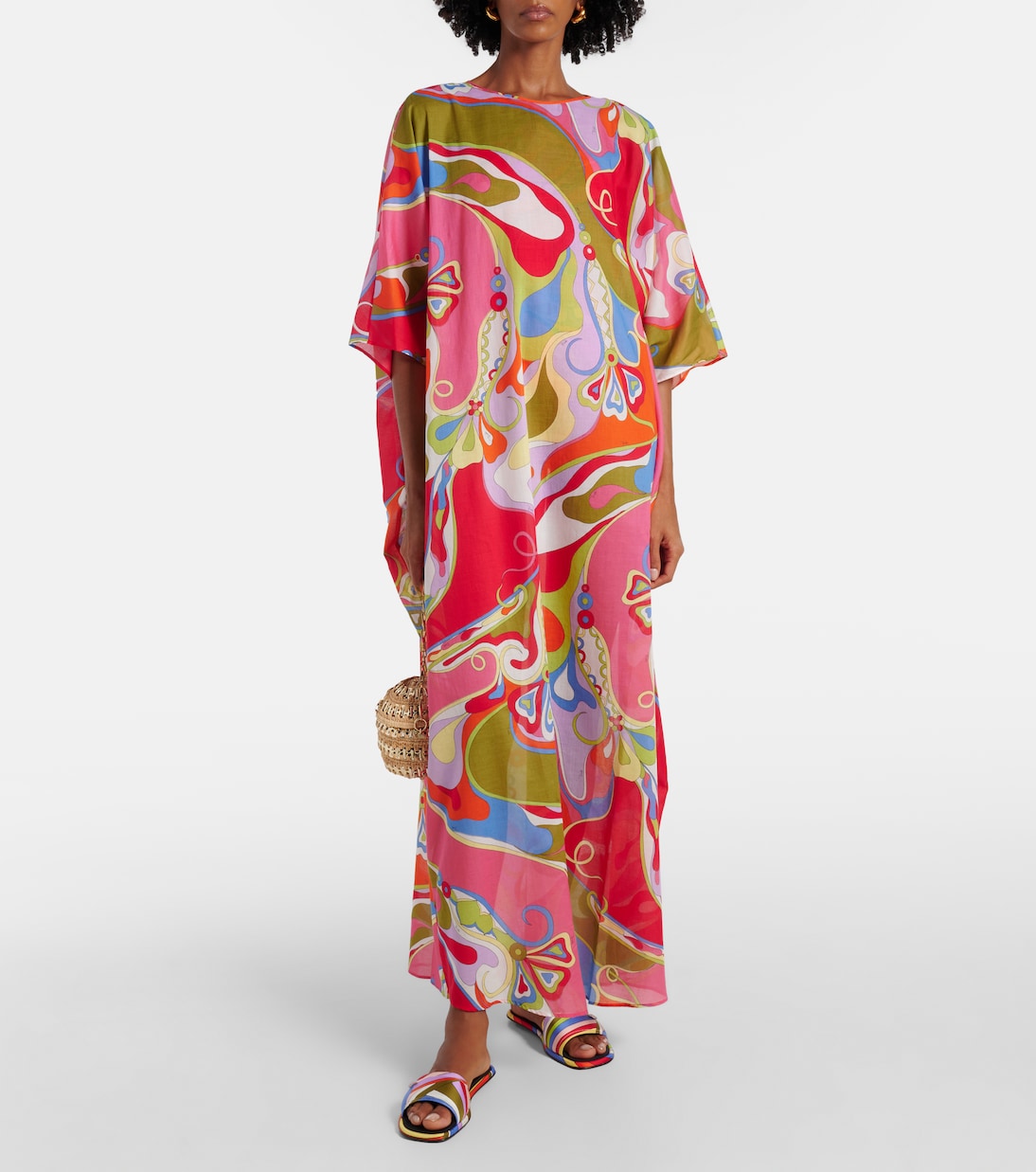 Kaftan Orchidee aus Baumwollmusselin | Pucci