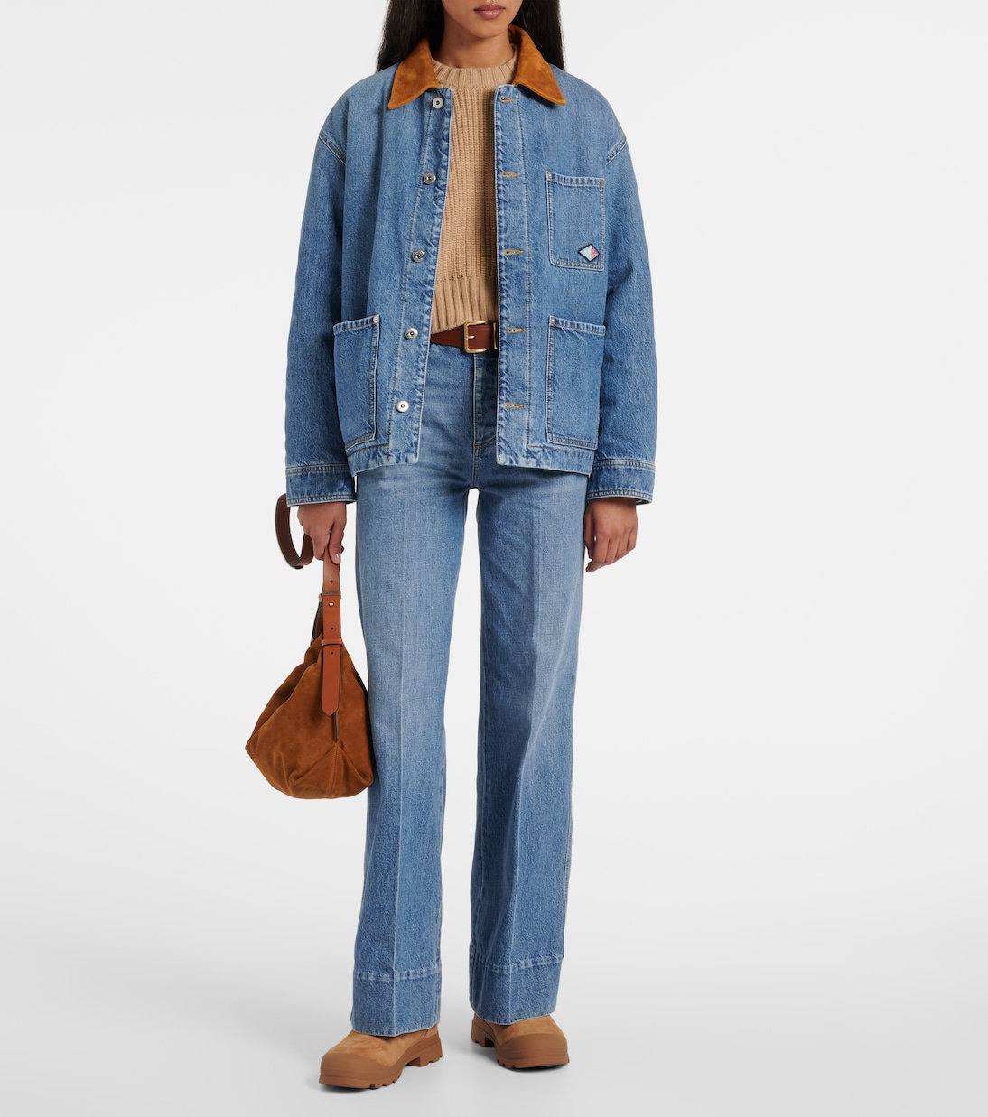 Mellow shearling-lined suede platform ankle boots | Tory Burch