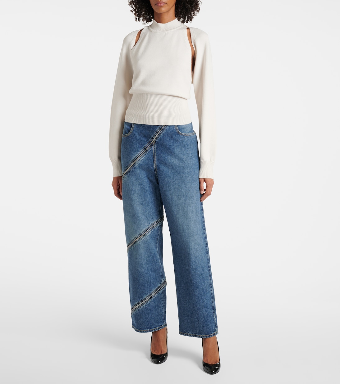 Jeans a gamba larga con zip | Alaïa
