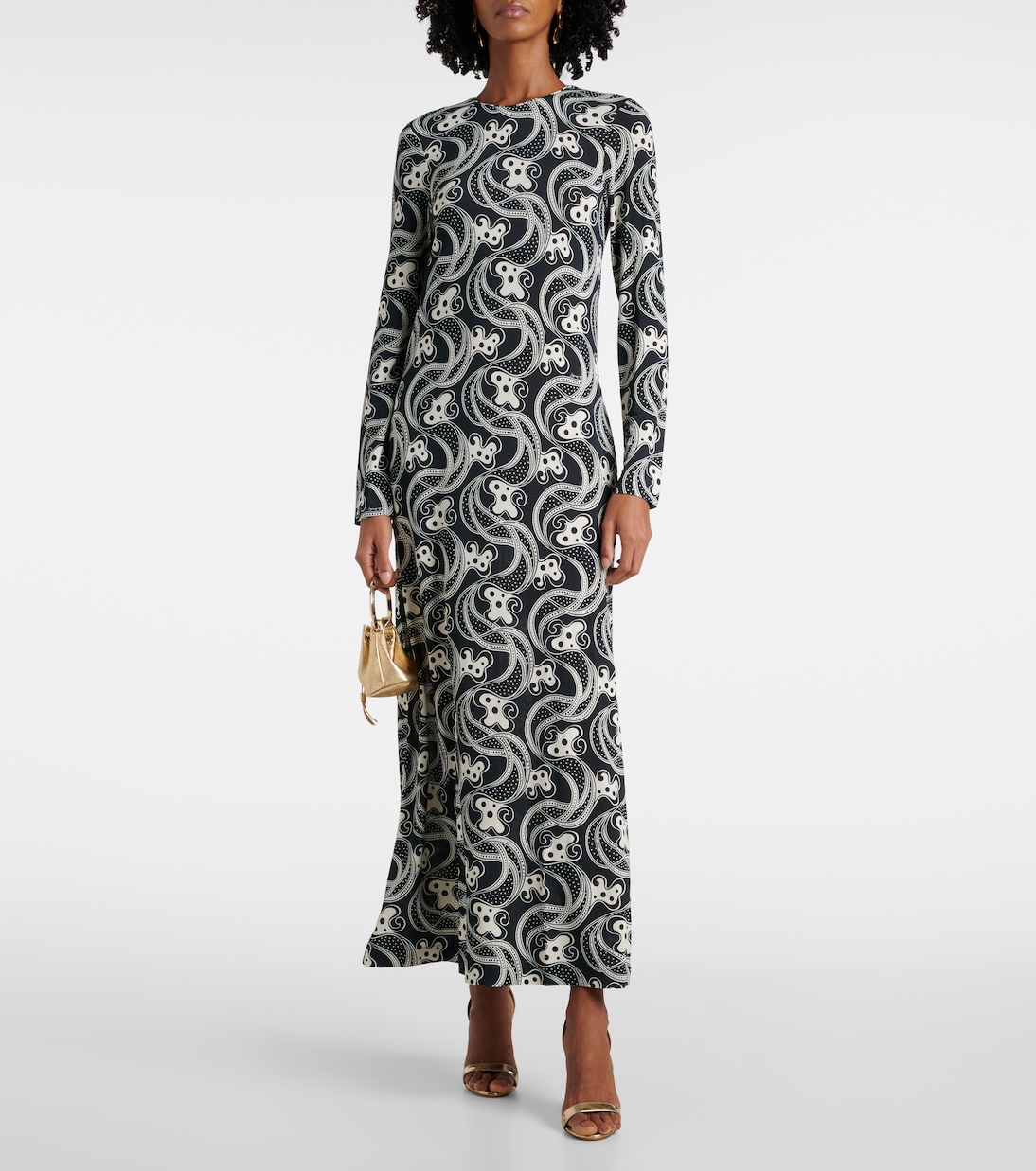 Swing printed jersey midi dress | La DoubleJ