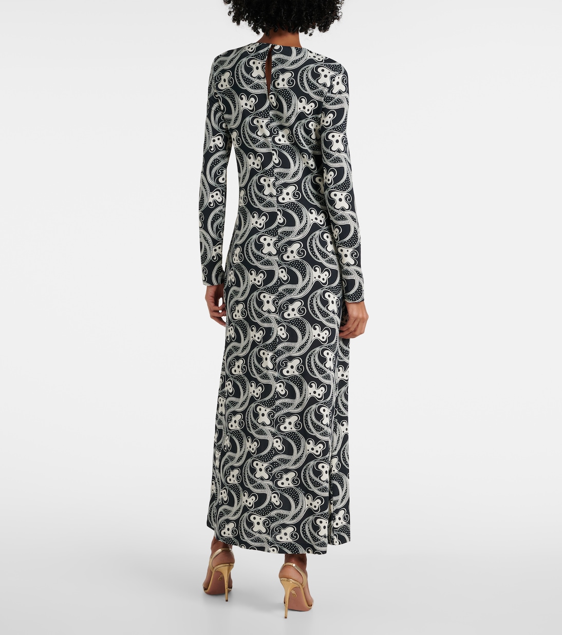 Swing printed jersey midi dress | La DoubleJ