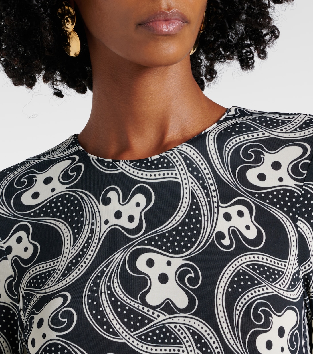 Swing printed jersey midi dress | La DoubleJ