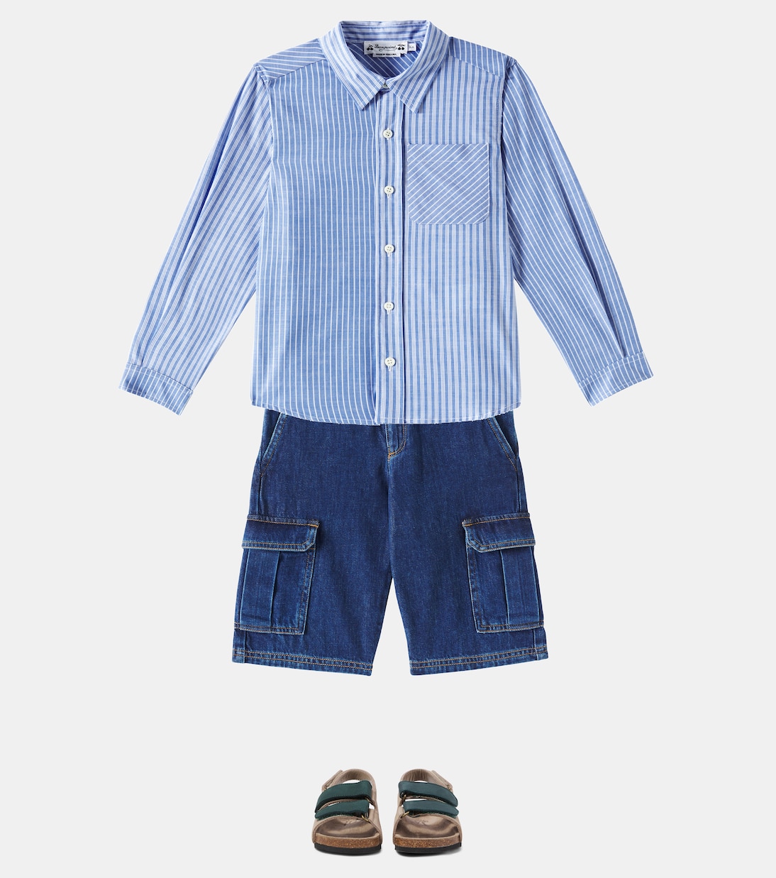 Caiman denim cargo shorts | Bonpoint