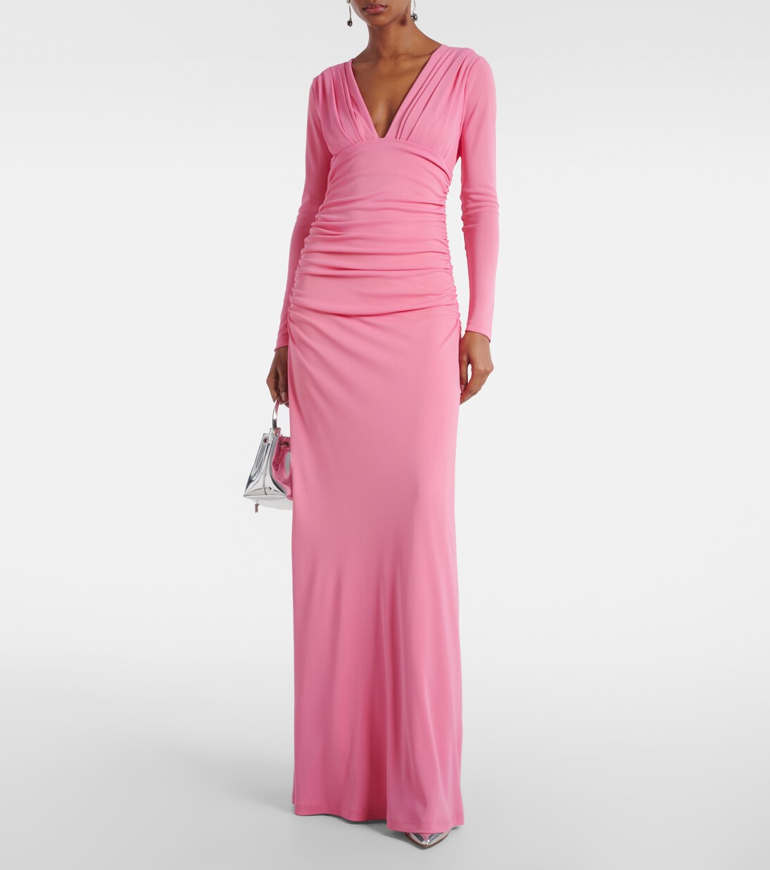 Vestido de fiesta en jersey fruncido | Carolina Herrera