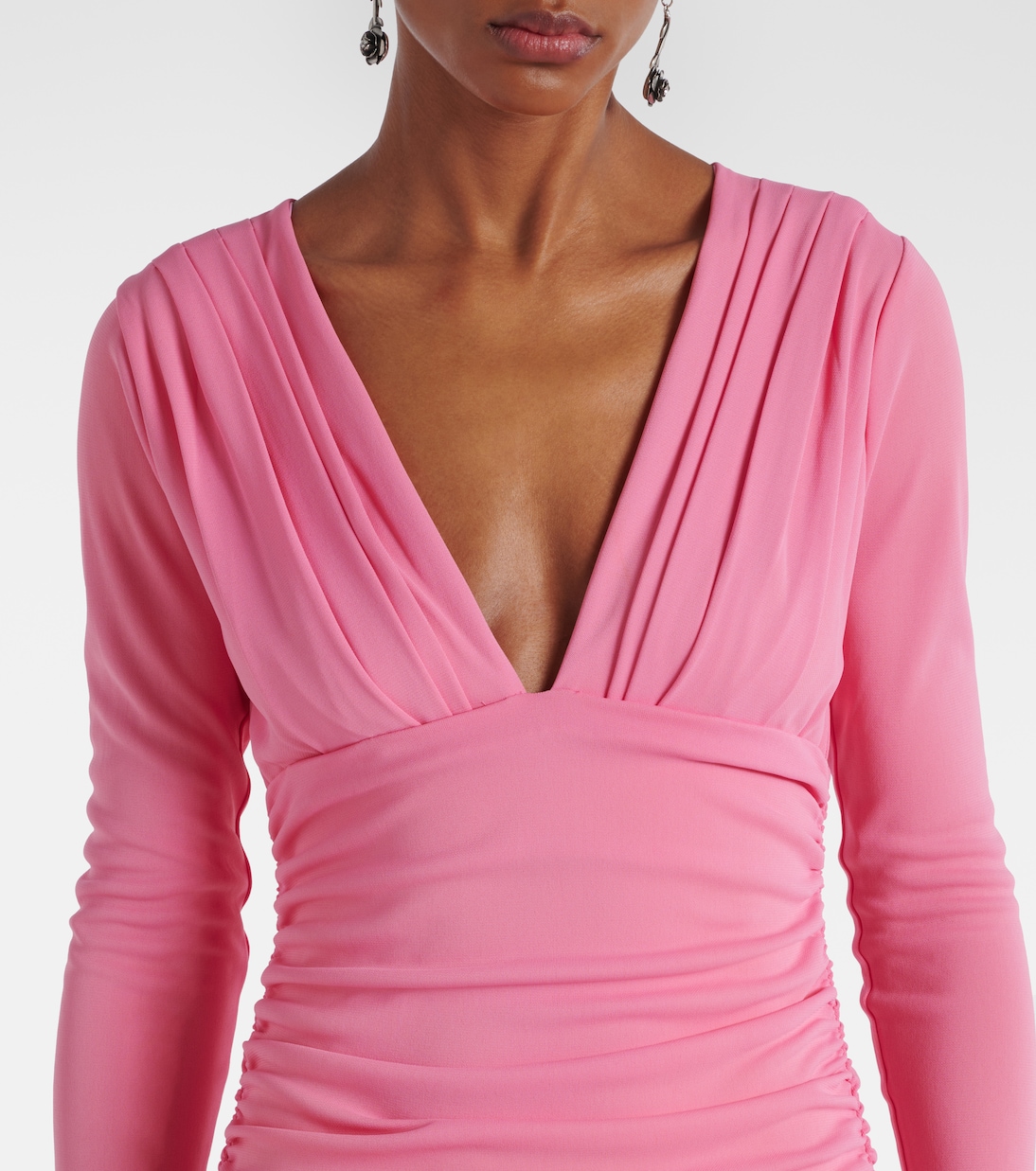 Vestido de fiesta en jersey fruncido | Carolina Herrera