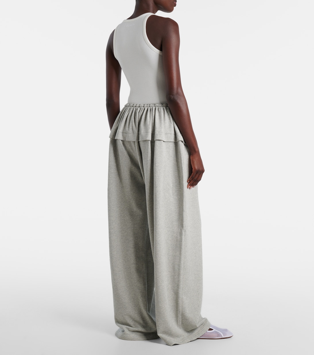 荷叶边棉质混纺运动裤 | Alaïa