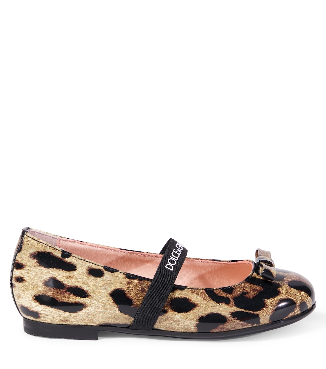 Leopard-print leather ballet flats | Dolce&Gabbana Kids