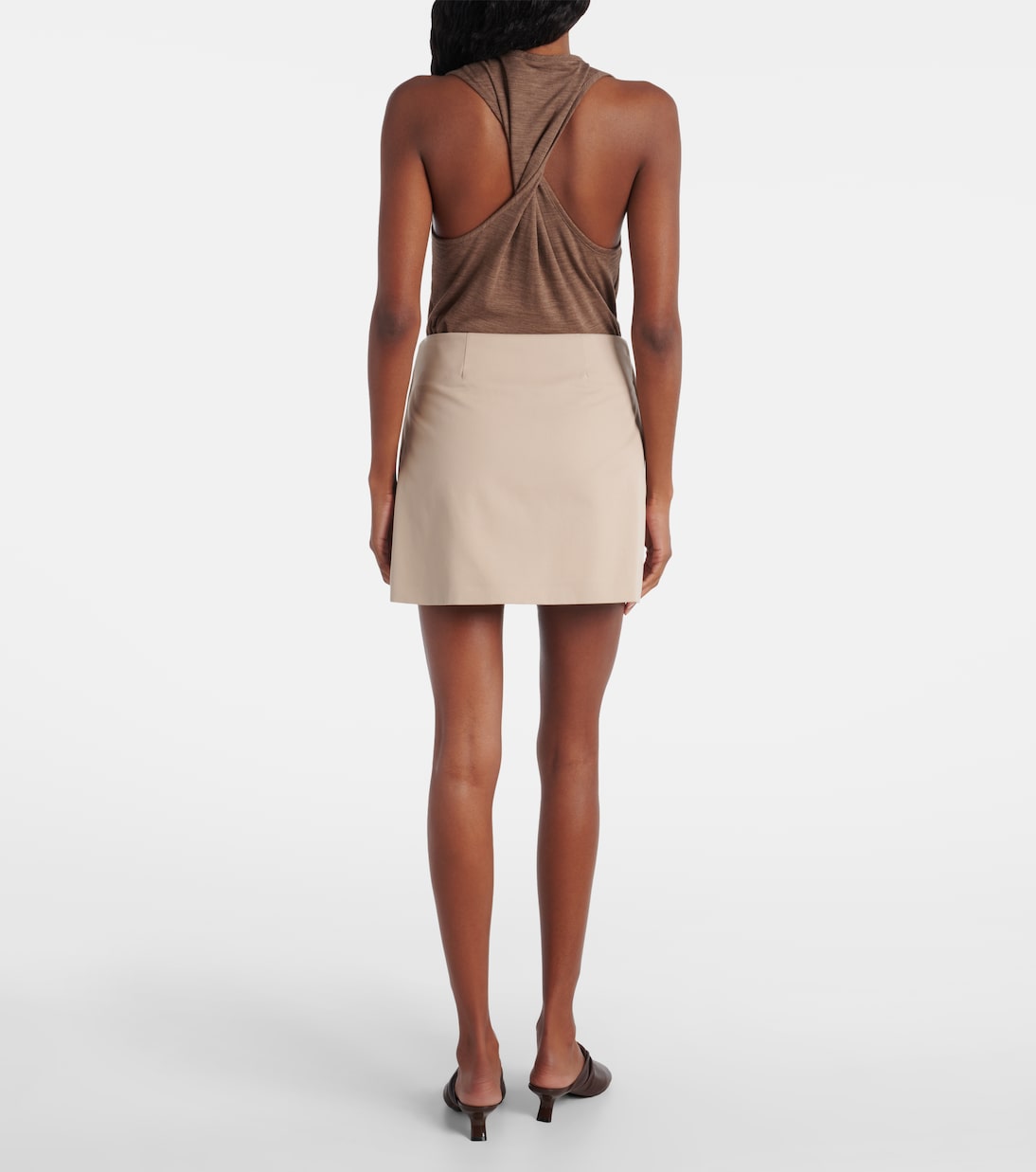 Cotton and silk gabardine miniskirt | Loewe
