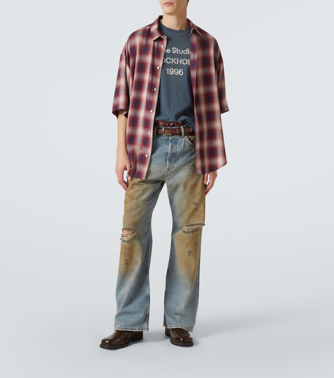 T-shirt in cotone e canapa con logo | Acne Studios