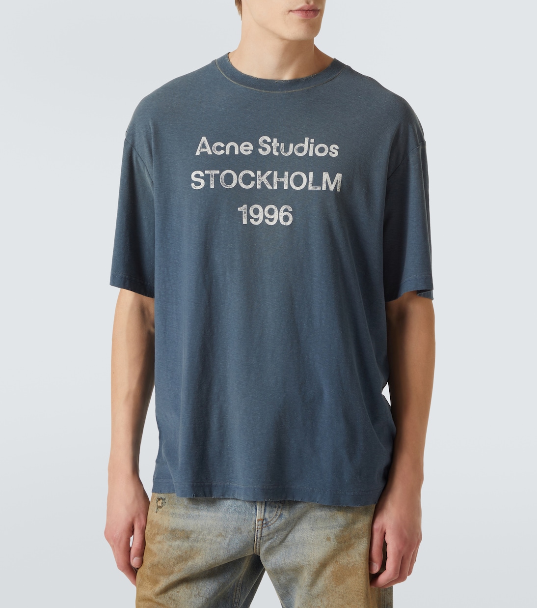 T-shirt in cotone e canapa con logo | Acne Studios
