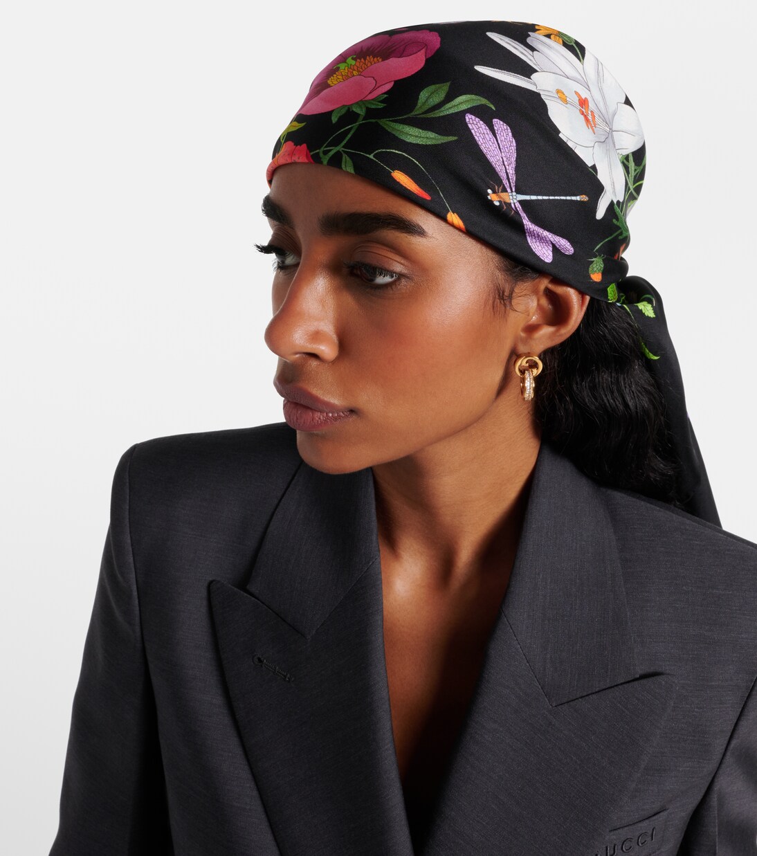 Floral silk twill scarf | Gucci
