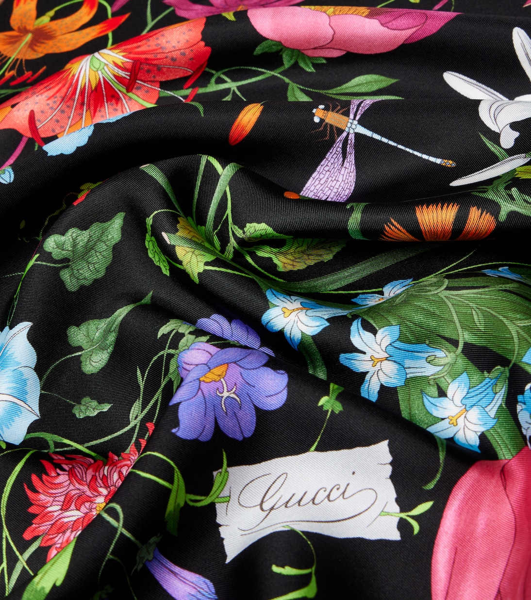 Floral silk twill scarf | Gucci