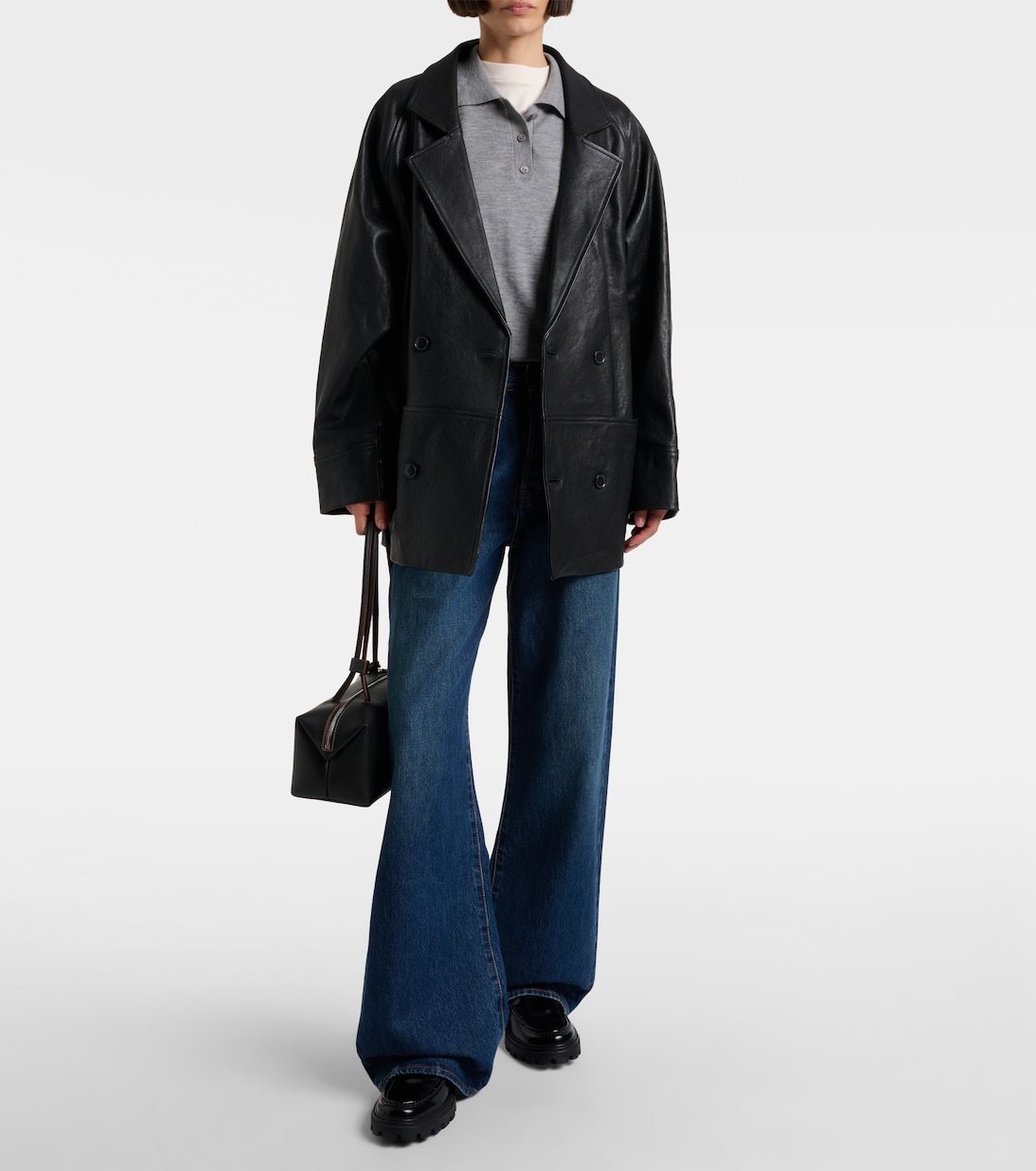 Oversized leather jacket | Frame