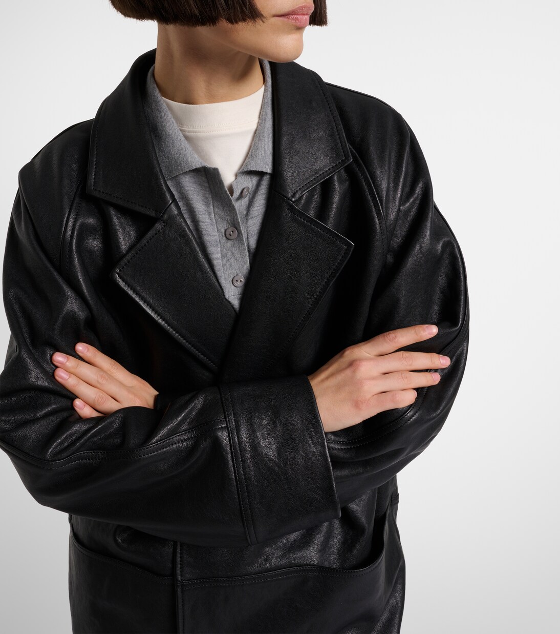 Oversized leather jacket | Frame