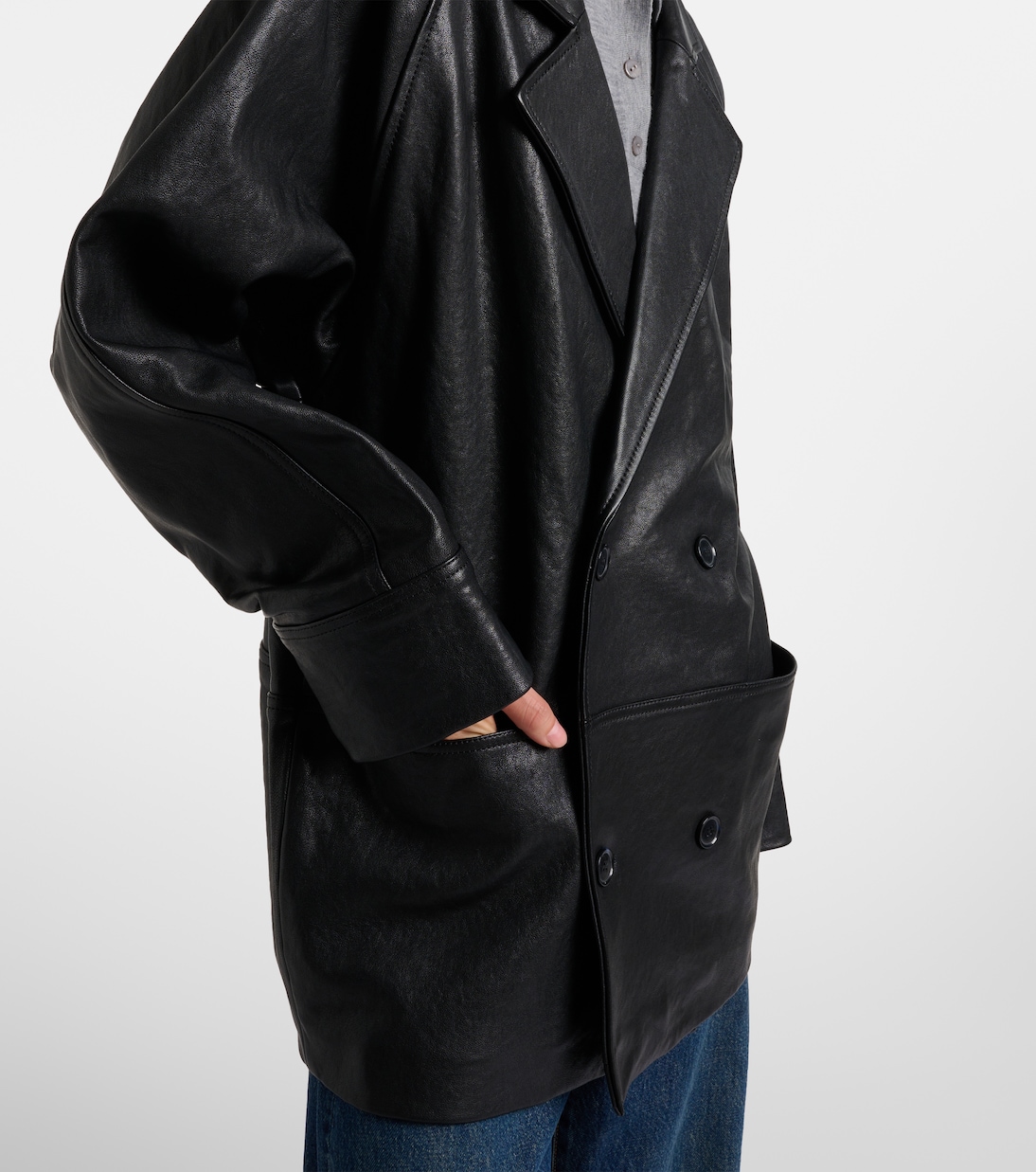 Oversized leather jacket | Frame