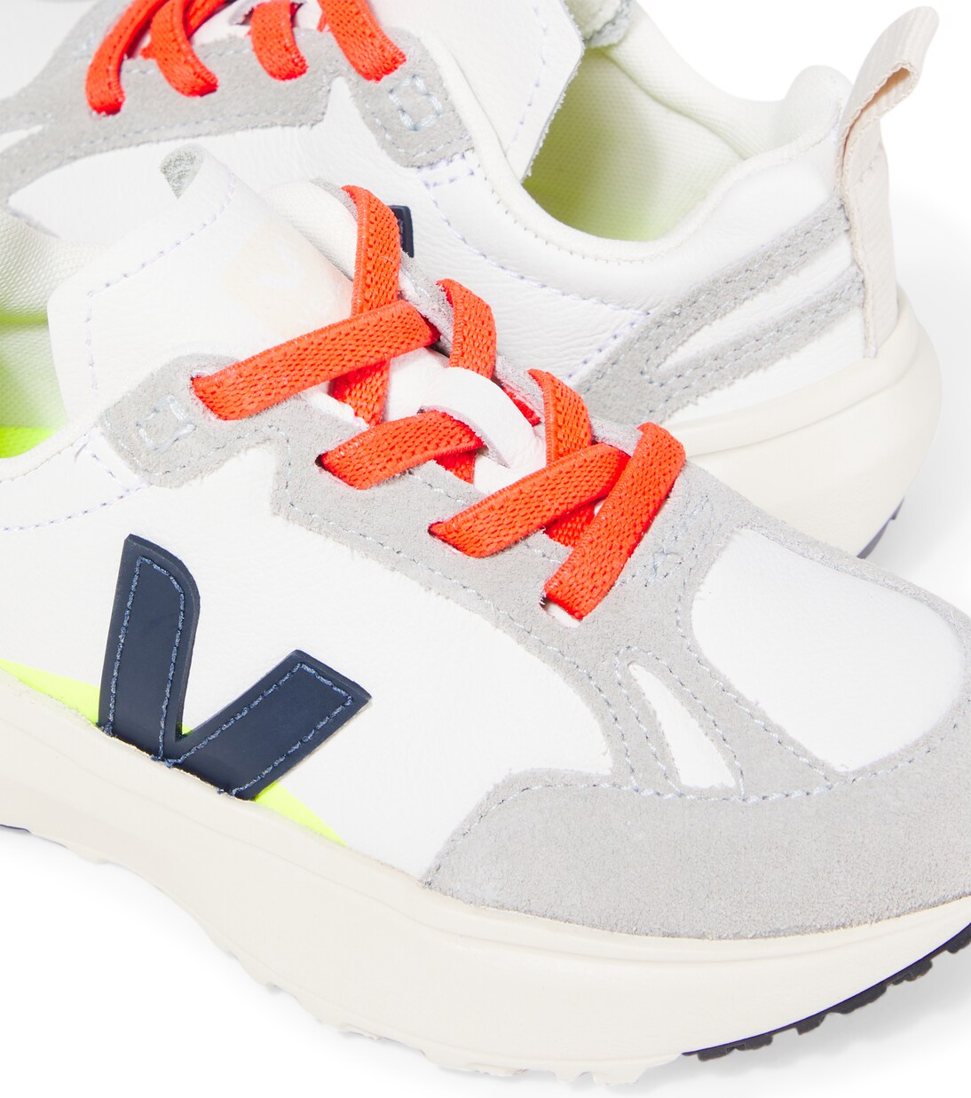 Canary suede-trimmed leather sneakers | Veja Kids