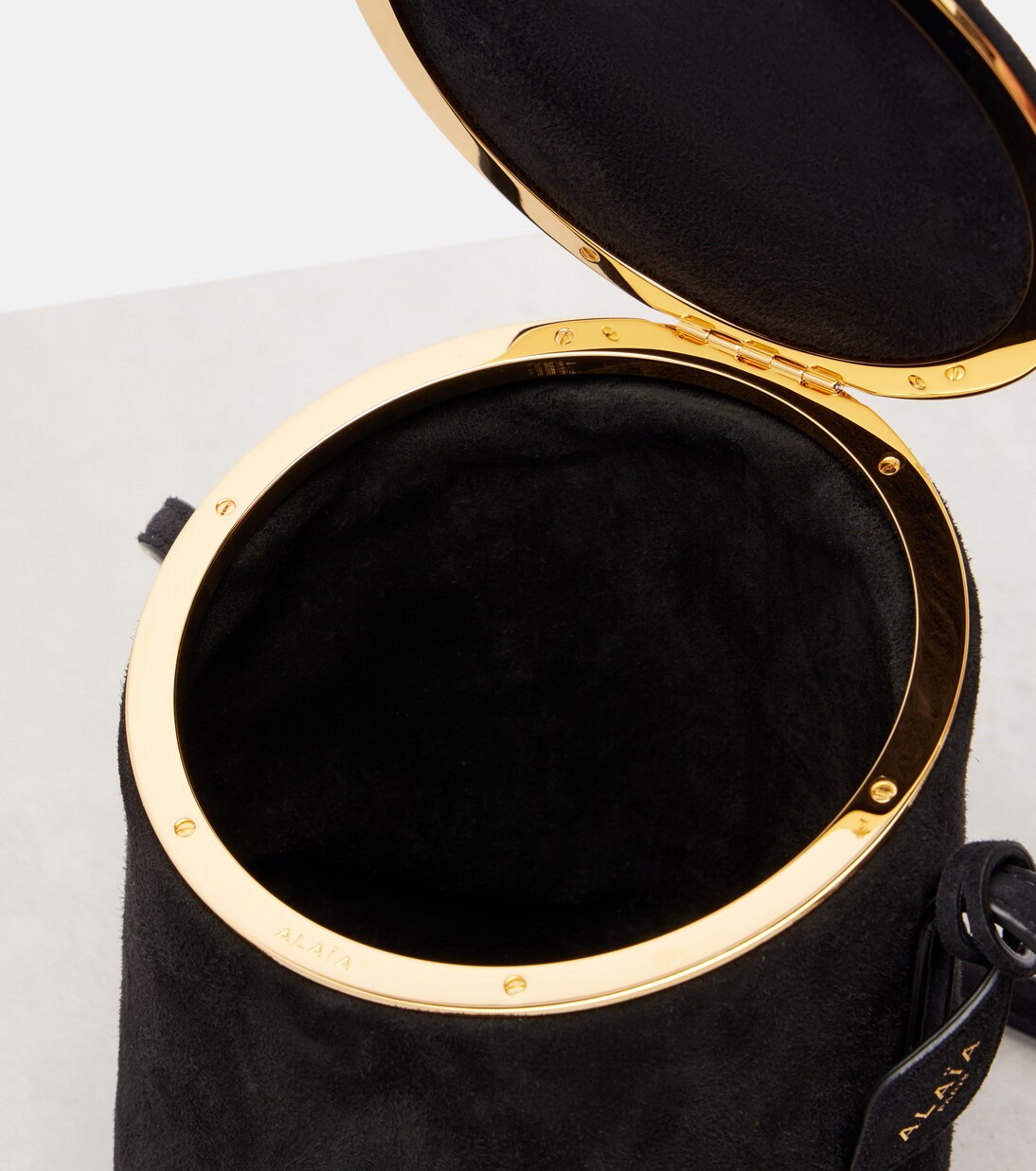 La Canette Small suede bucket bag | Alaïa