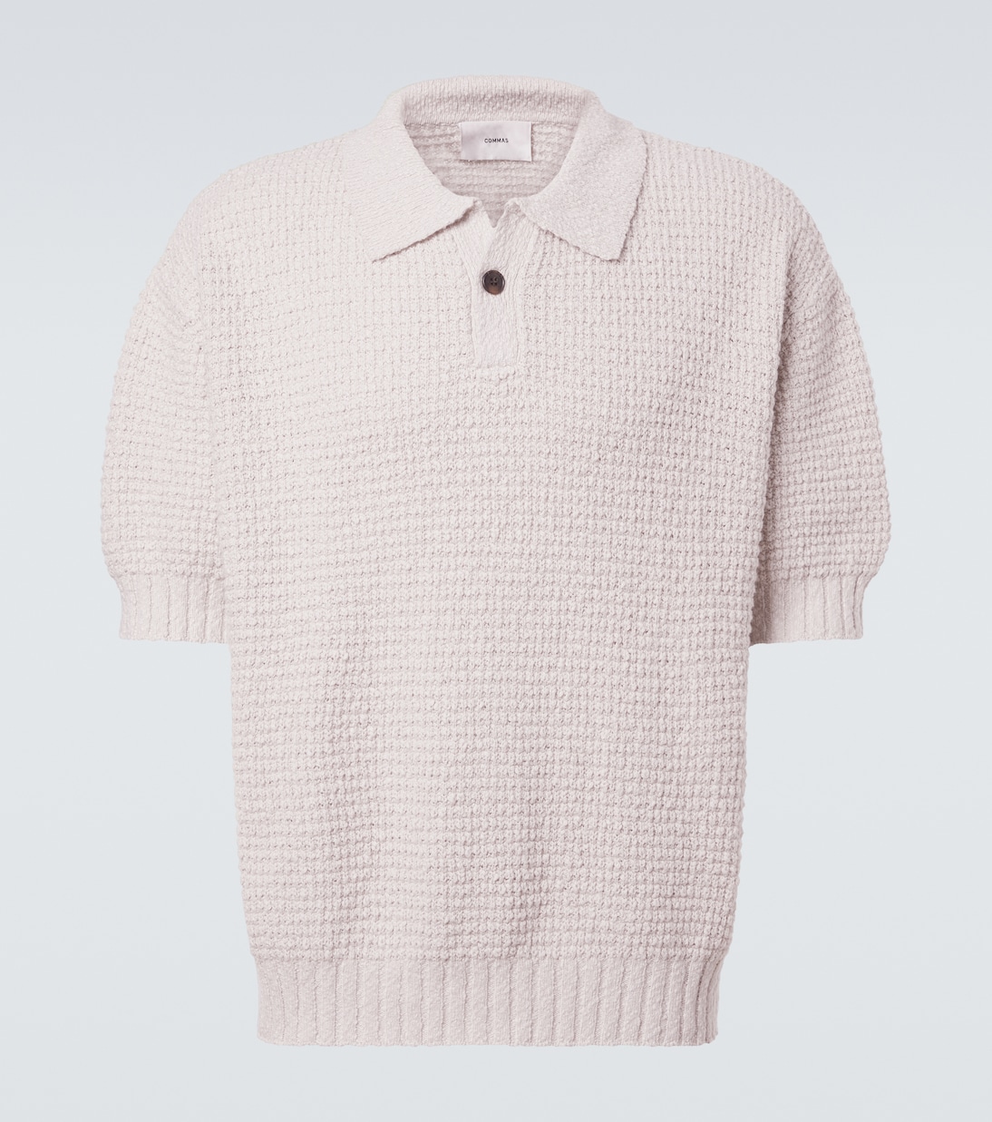 Knitted cotton polo shirt | Commas