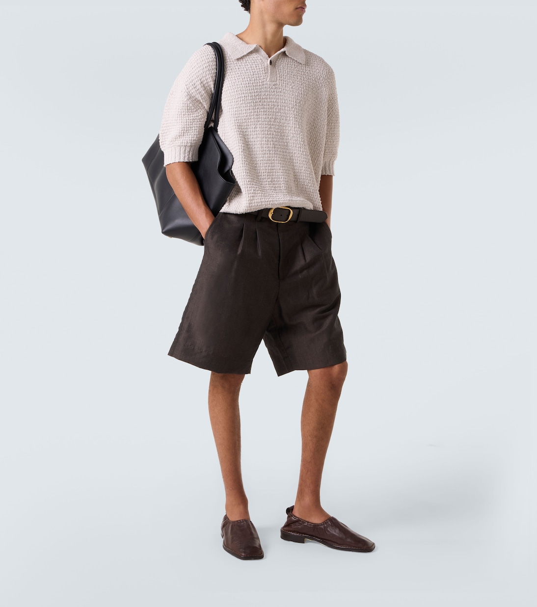 Knitted cotton polo shirt | Commas