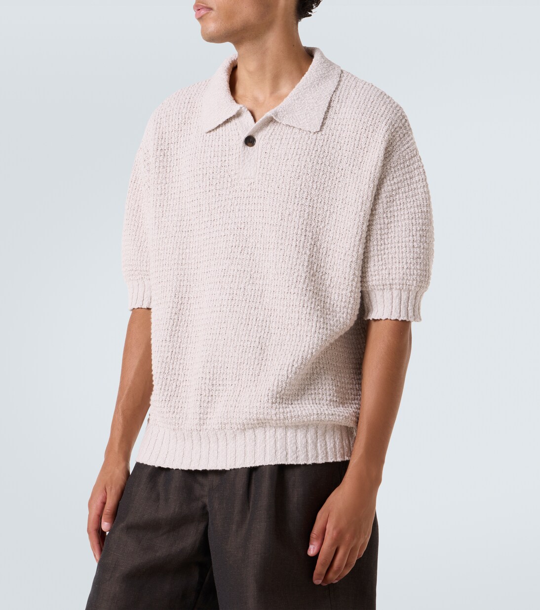 Knitted cotton polo shirt | Commas