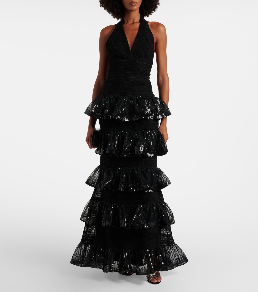 Sequined macramé gown | Elie Saab