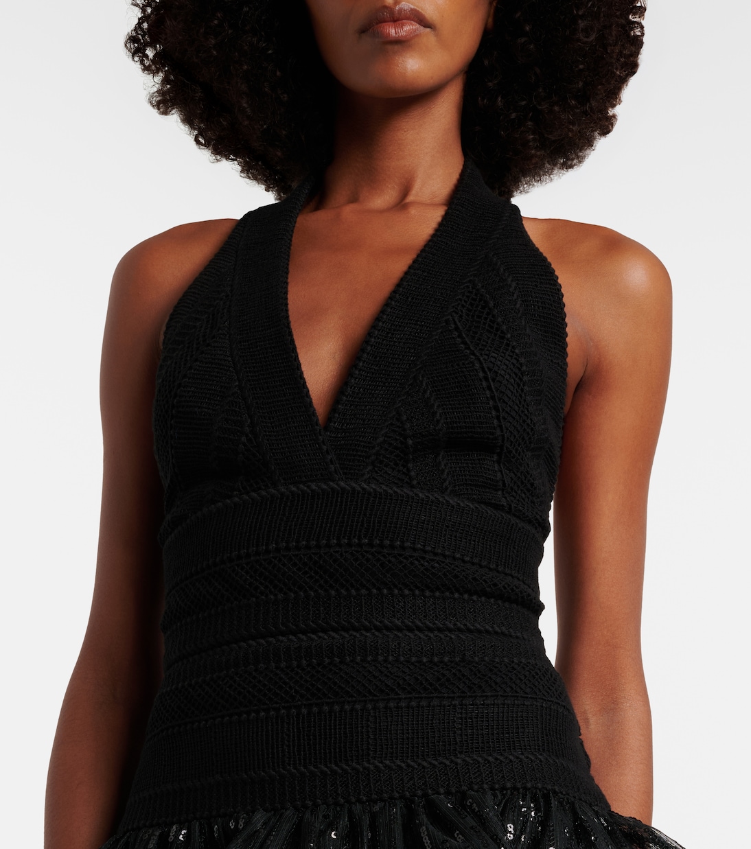 Sequined macramé gown | Elie Saab