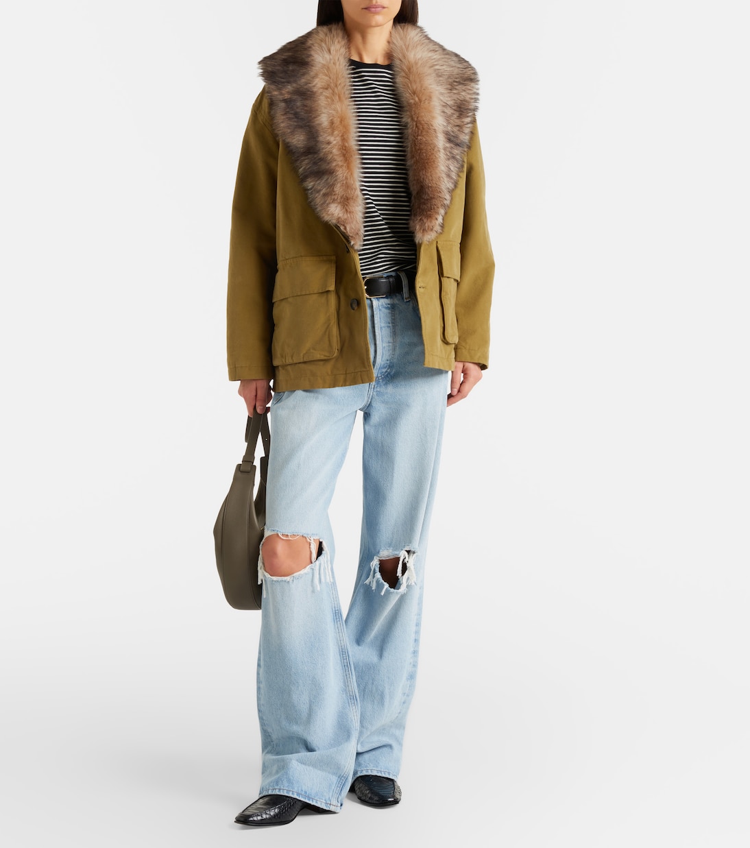 Ronay shearling-trimmed cotton parka | Nili Lotan