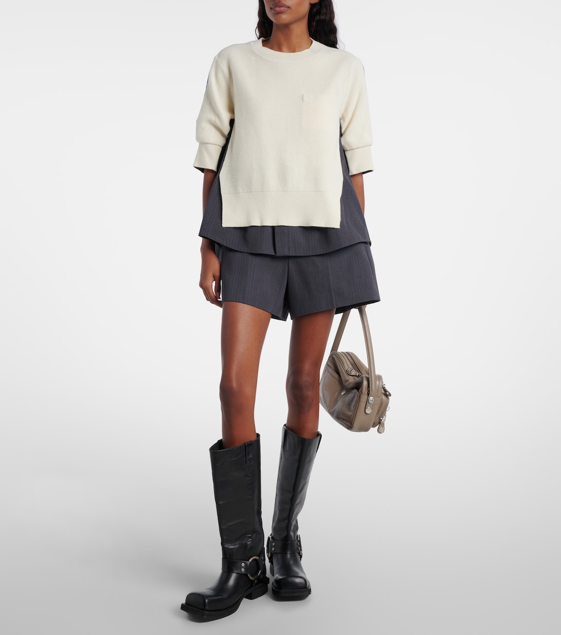 Pull rayé en laine | Sacai