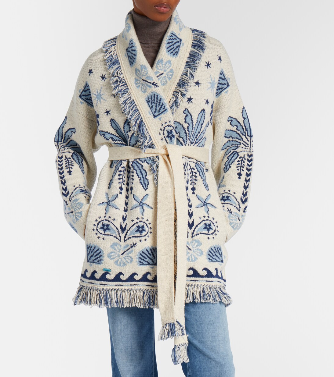 Echoes Of The Island wool and cotton cardigan | Alanui