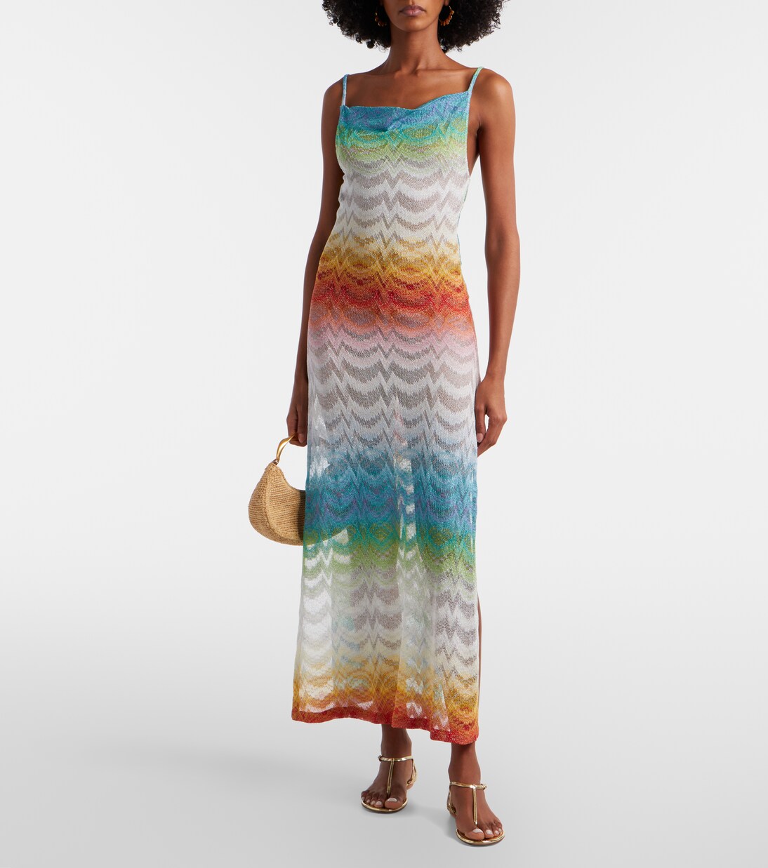 Open-knit lamé maxi dress | Missoni