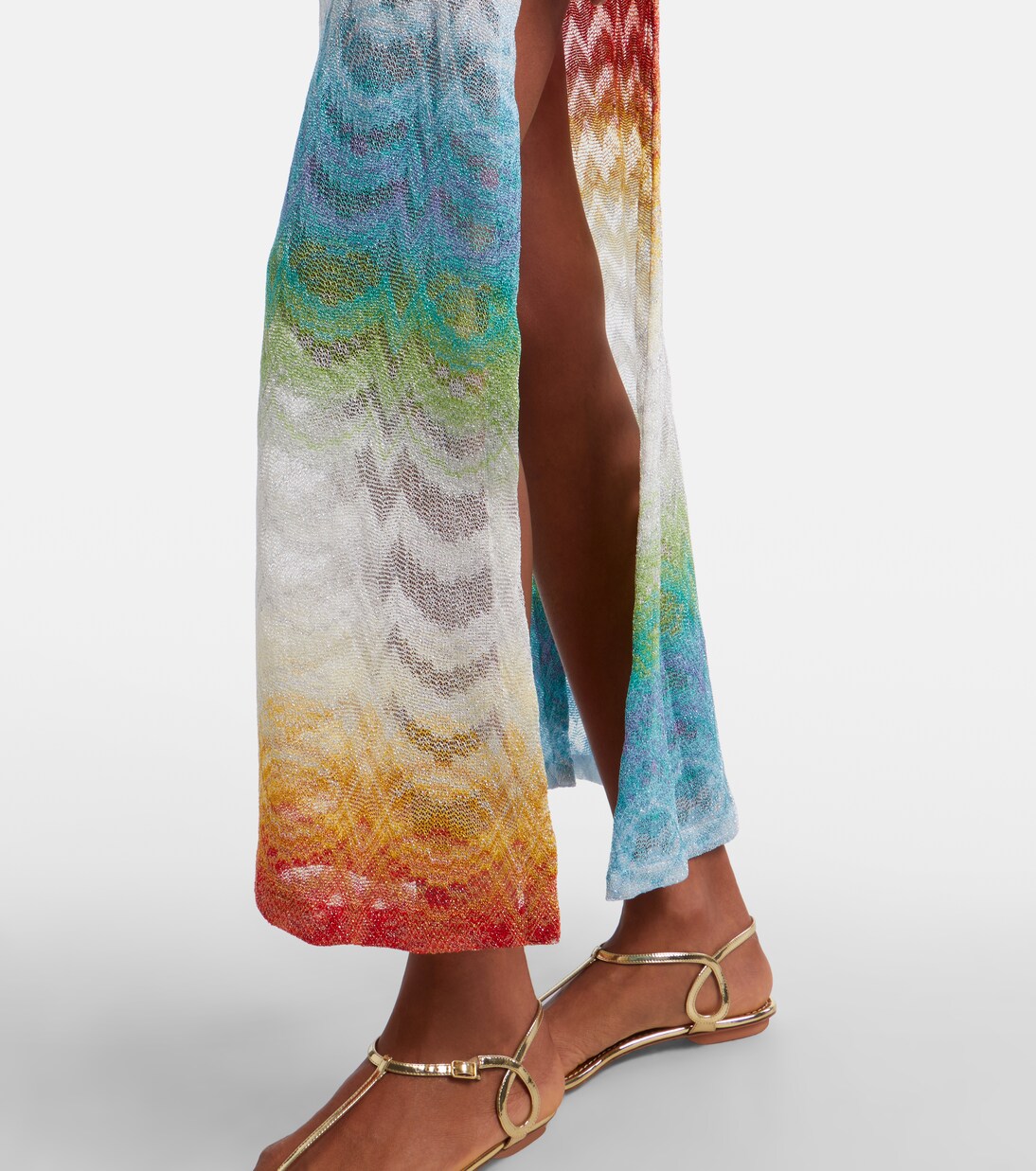 Open-knit lamé maxi dress | Missoni