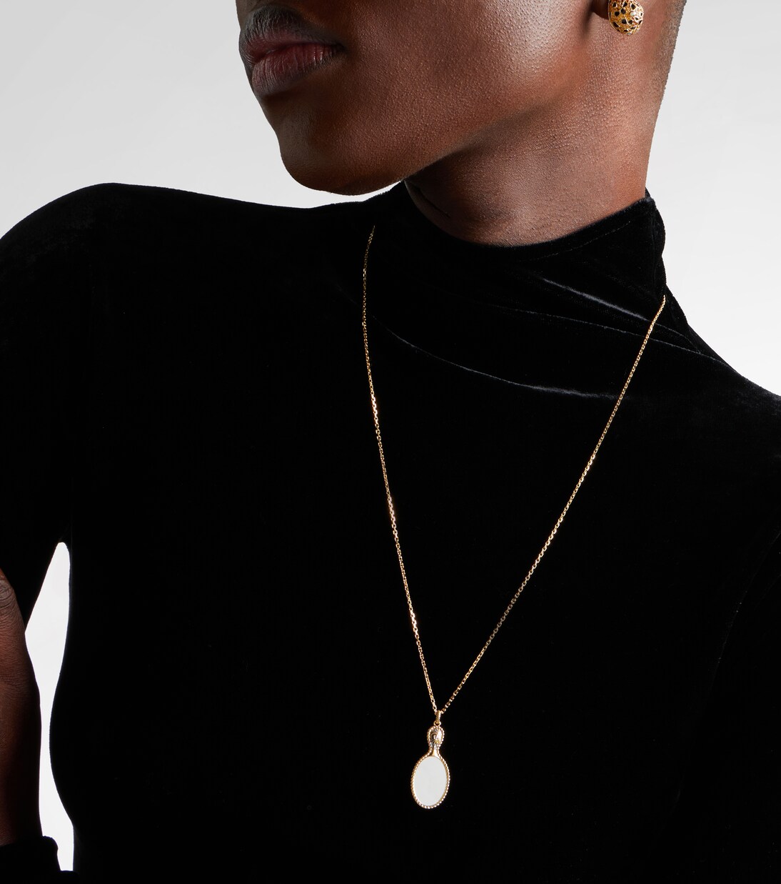 Halskette Joli Miroir aus 9kt Gelbgold (375/1000) mit 18kt Weißgold (750/1000) und Citrin | Yvonne Léon