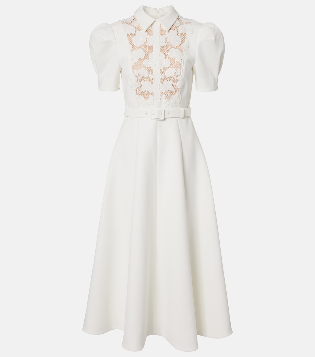 Parrish belted lace-trimmed midi dress | Rebecca Vallance
