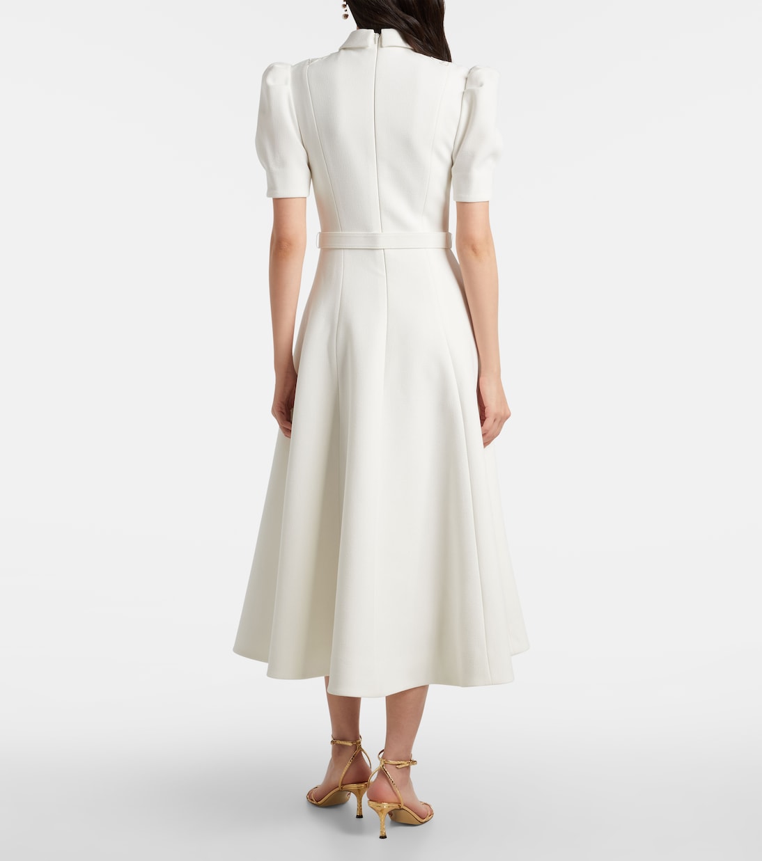 Parrish belted lace-trimmed midi dress | Rebecca Vallance
