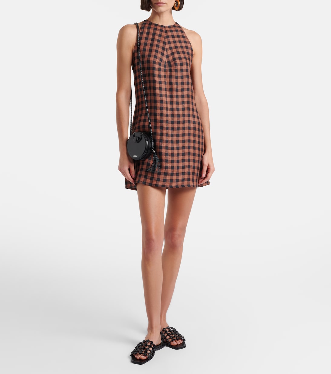 Antigua gingham linen minidress | Asceno