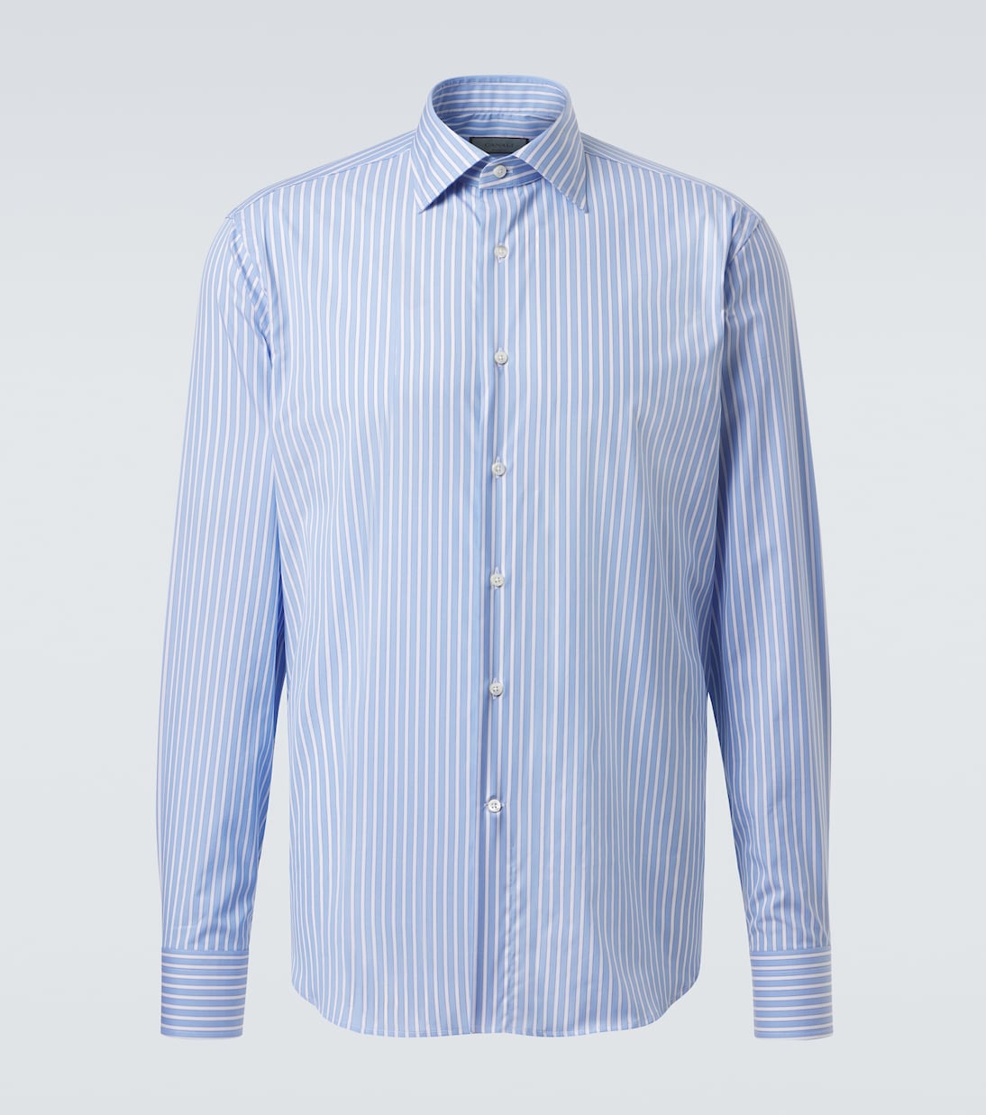 Striped cotton poplin shirt | Canali