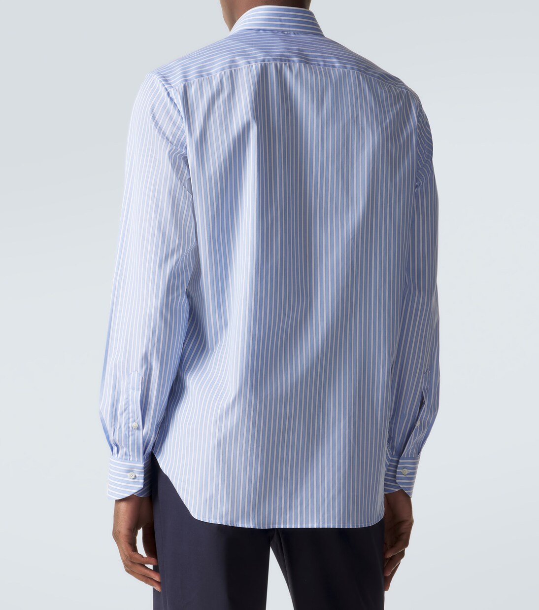 Striped cotton poplin shirt | Canali