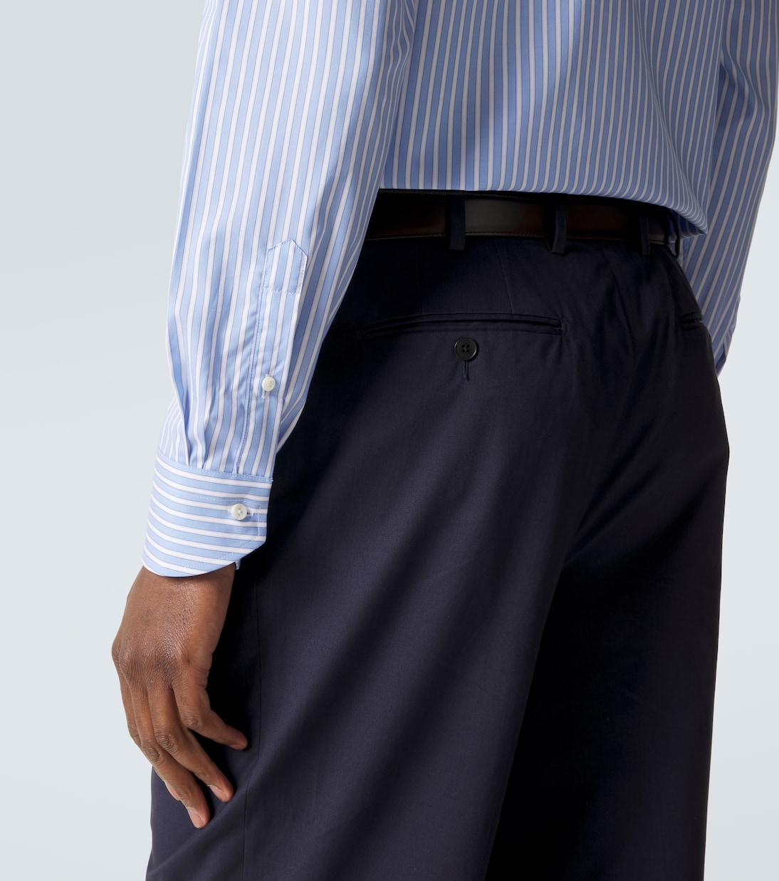 Striped cotton poplin shirt | Canali