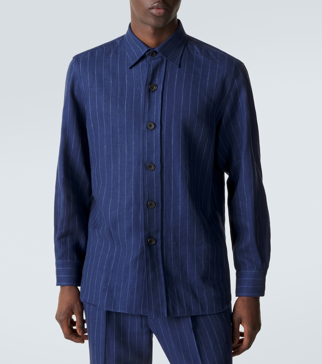 Chemise Slash en lin et laine mélangés | Rubinacci