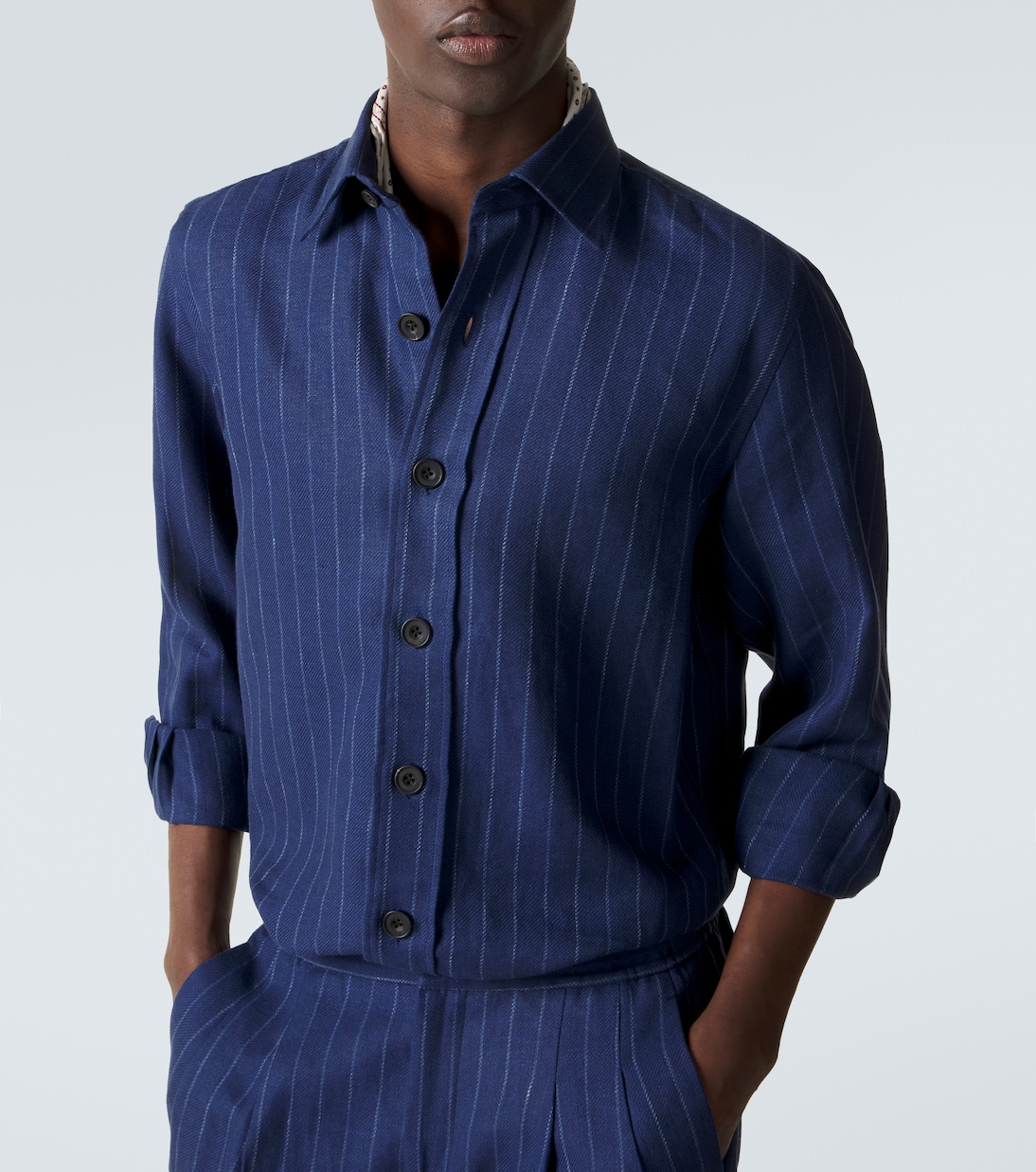 Chemise Slash en lin et laine mélangés | Rubinacci