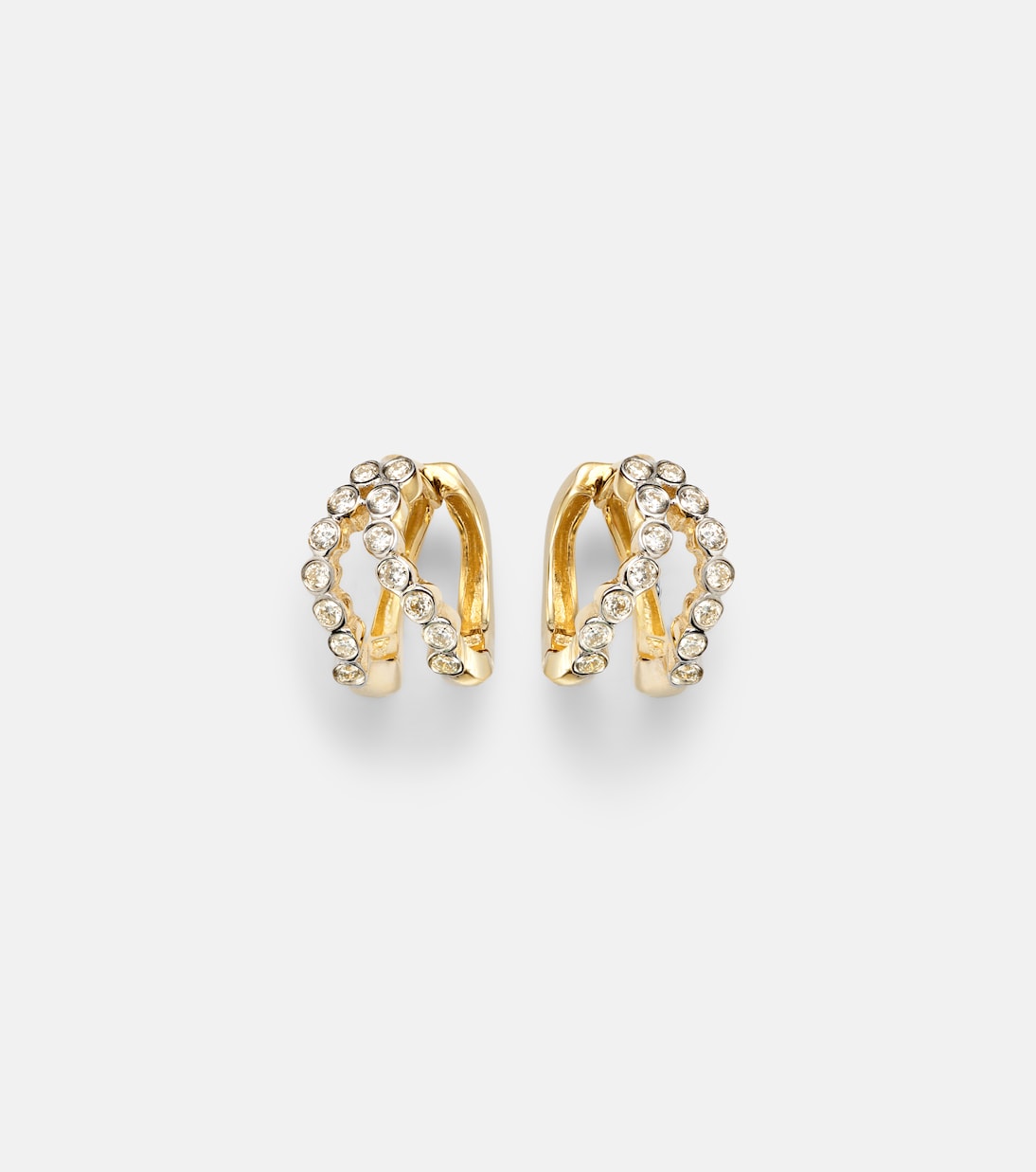 Boucles d'oreilles en or 14 ct (585/1000) avec diamants | Mateo