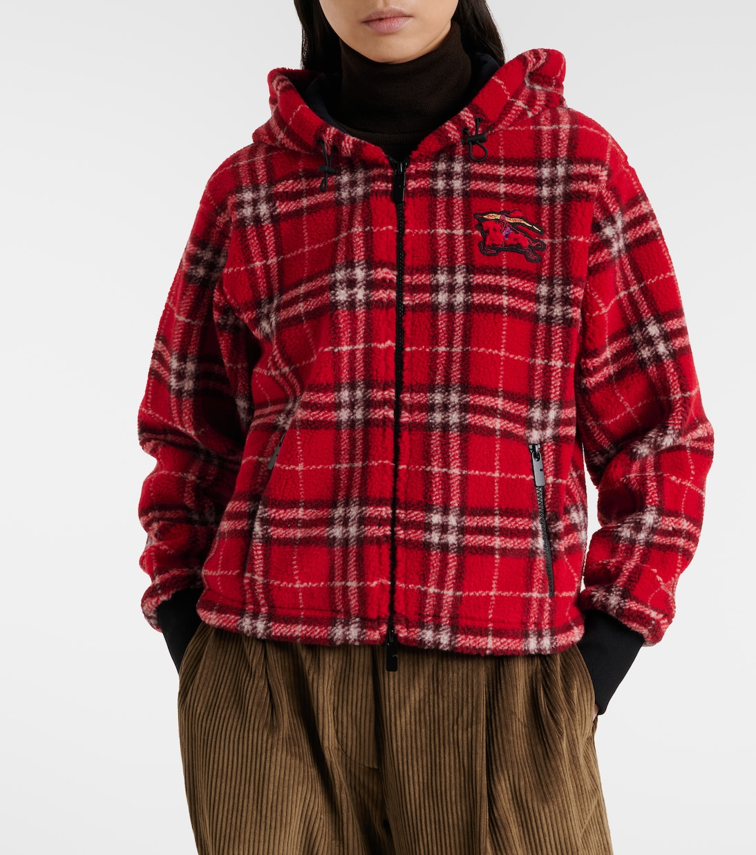 Burberry Check hooded wool-blend jacket | Burberry