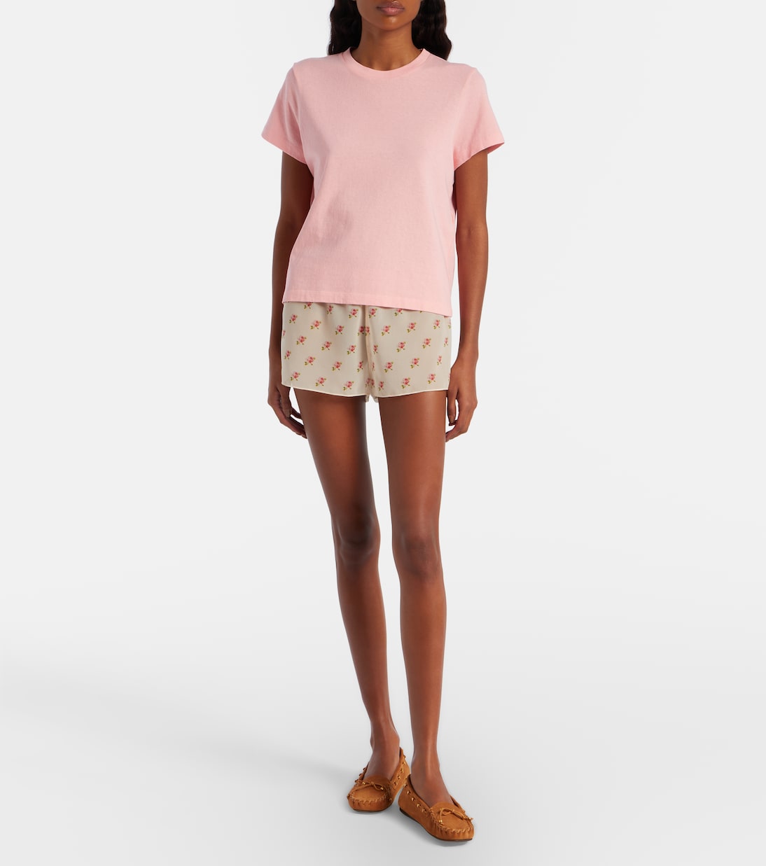 Tilly floral silk organza shorts | Khaite