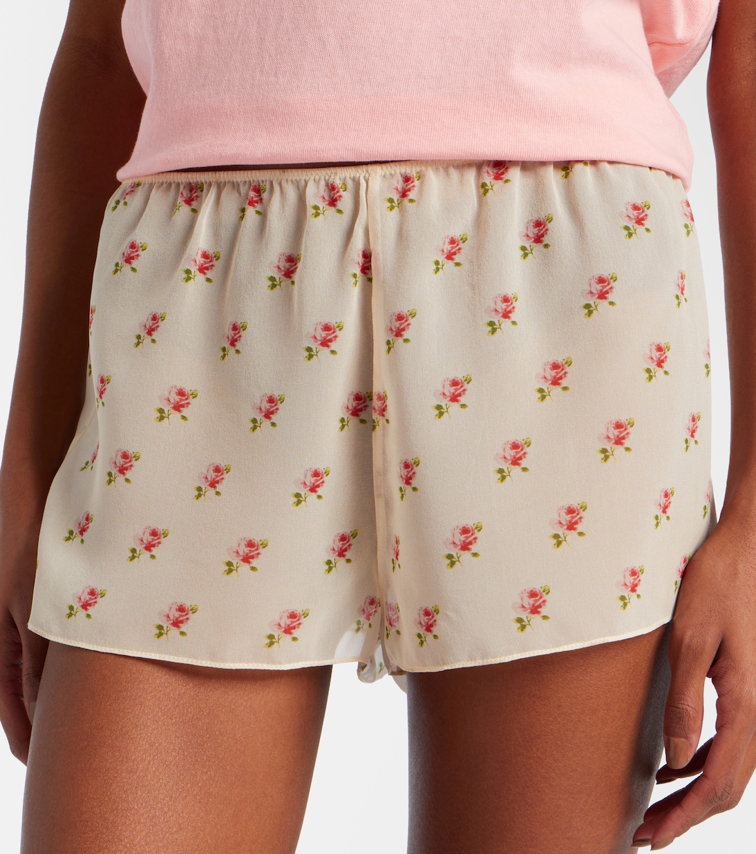 Tilly floral silk organza shorts | Khaite