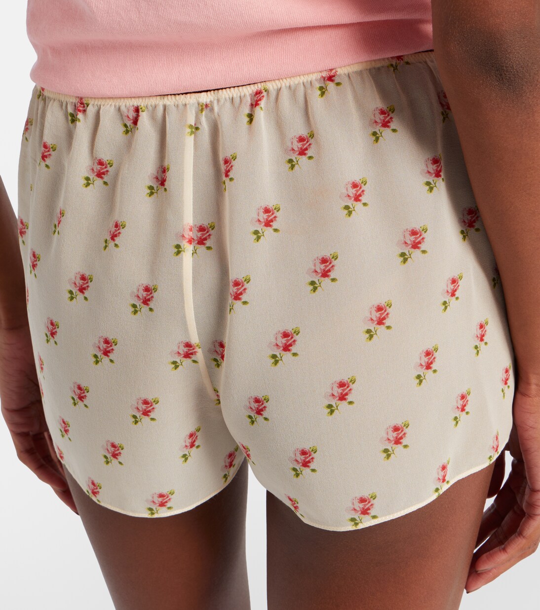 Tilly floral silk organza shorts | Khaite