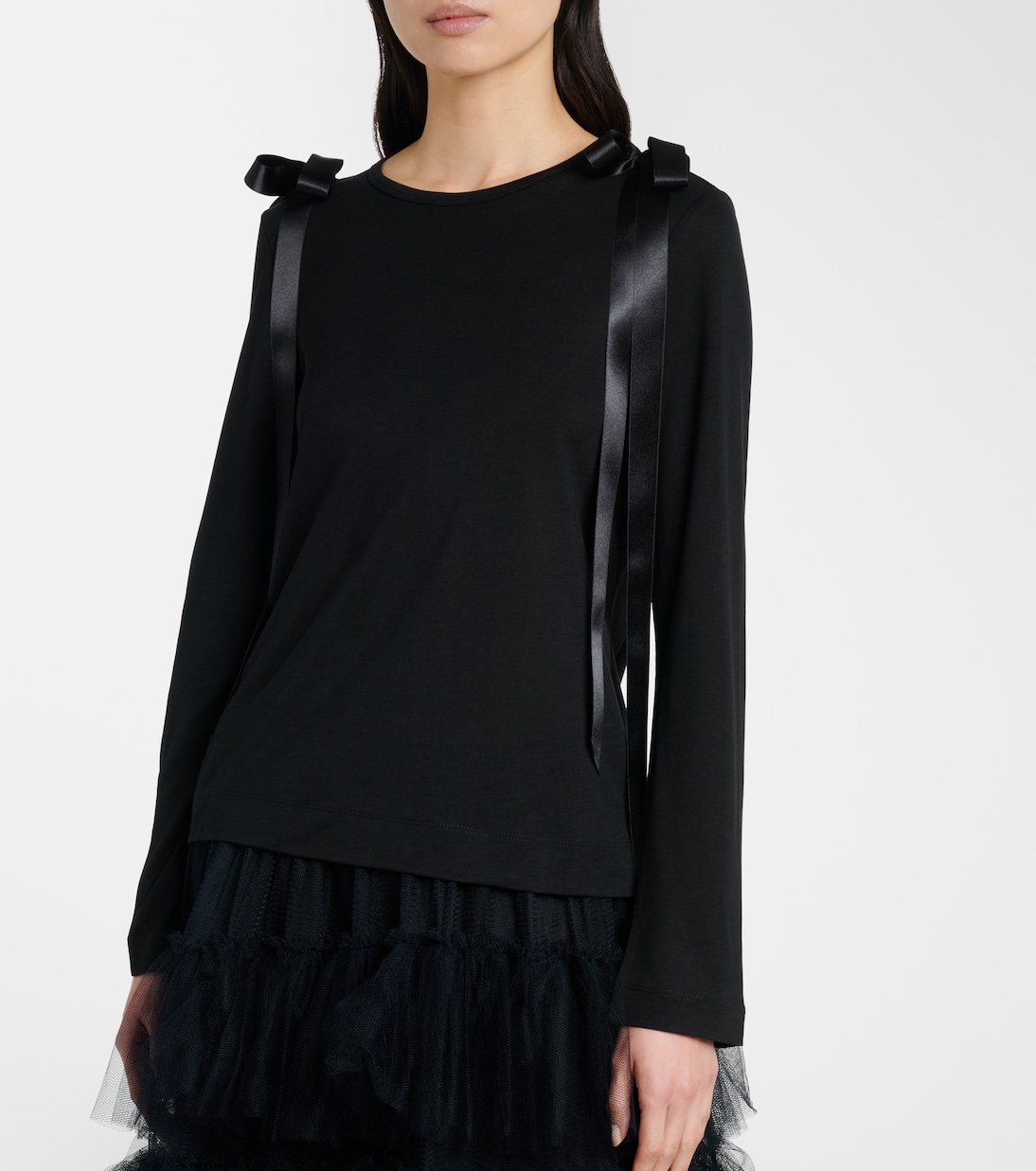 Bow-detail jersey top | Simone Rocha